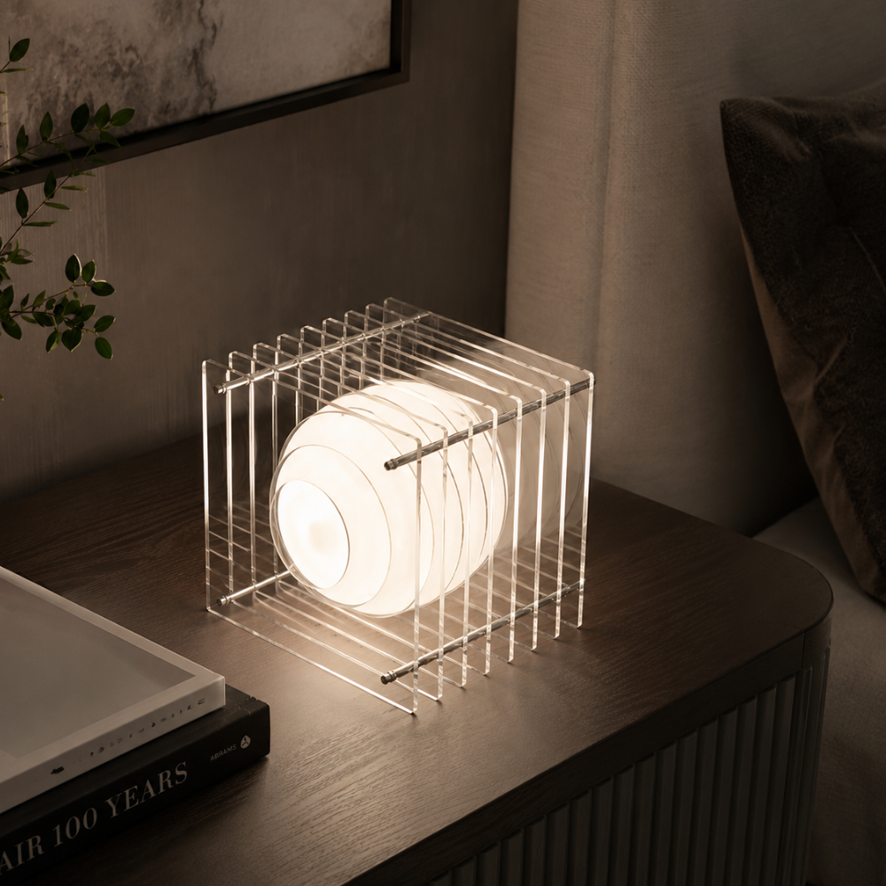 Lampa nastrojowa MoonCube z warstwowego akrylu