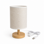 Nowoczesna minimalistyczna lampa stołowa z tkaniny