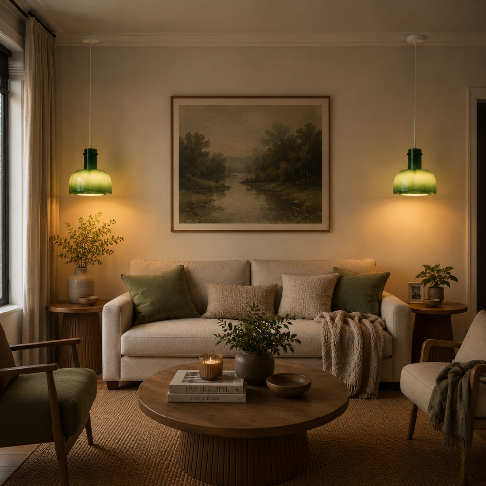 Minimalistyczna szklana lampa wisząca