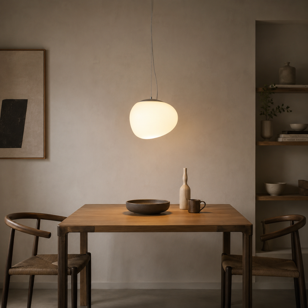 Elegancka szklana lampa wisząca w kształcie kuli z opalu