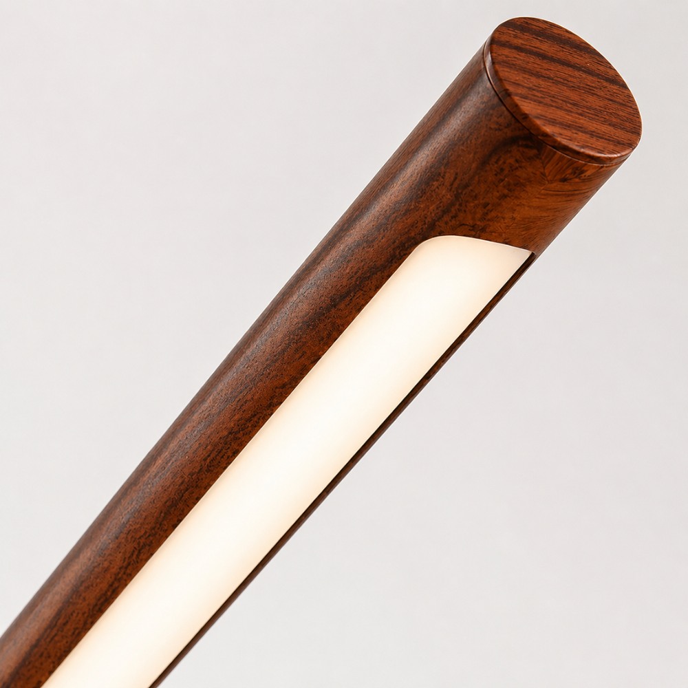 Nowoczesna regulowana drewniana lampa stołowa z oświetleniem LED