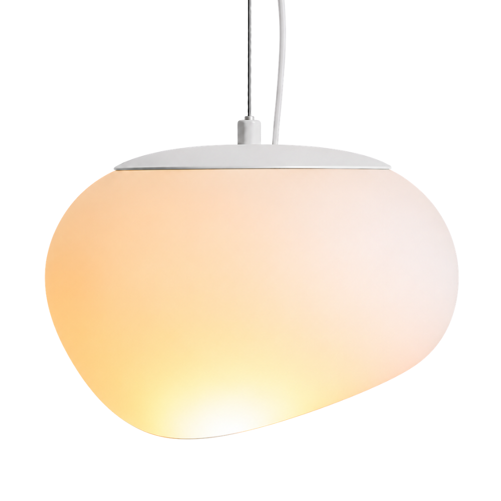 Elegancka szklana lampa wisząca w kształcie kuli z opalu