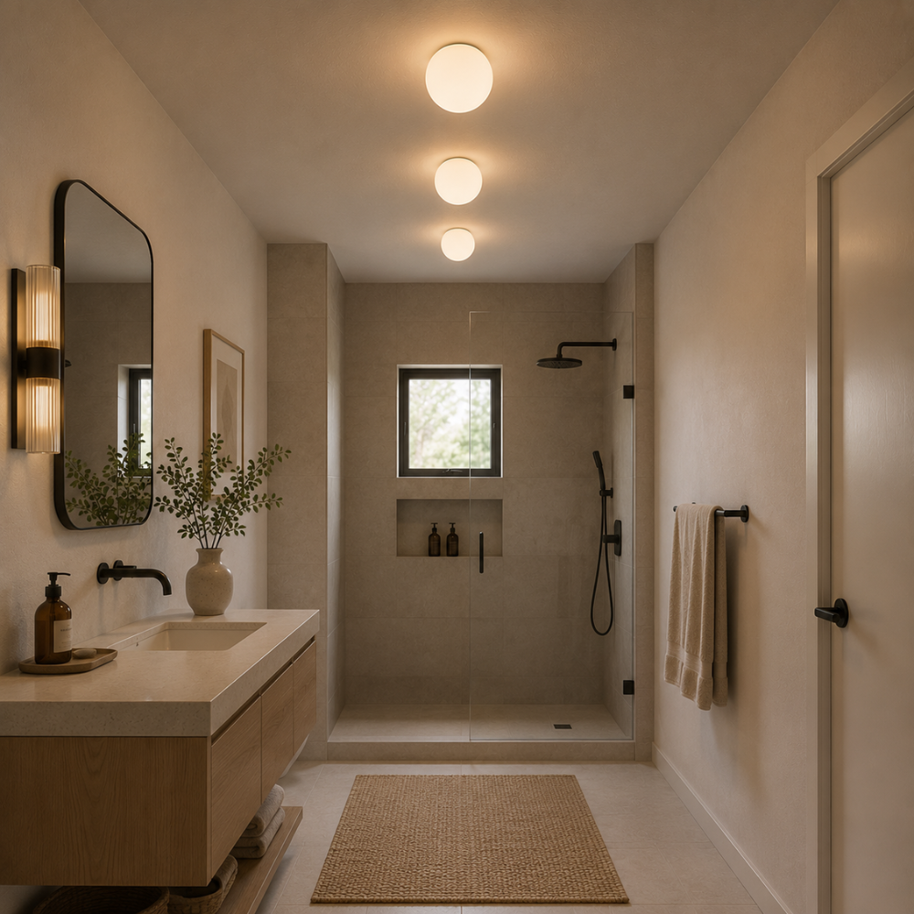 Minimalistyczna lampa sufitowa z mlecznego szkła