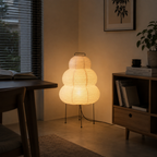 Nowoczesna lampa podłogowa z warstwowego papieru ryżowego