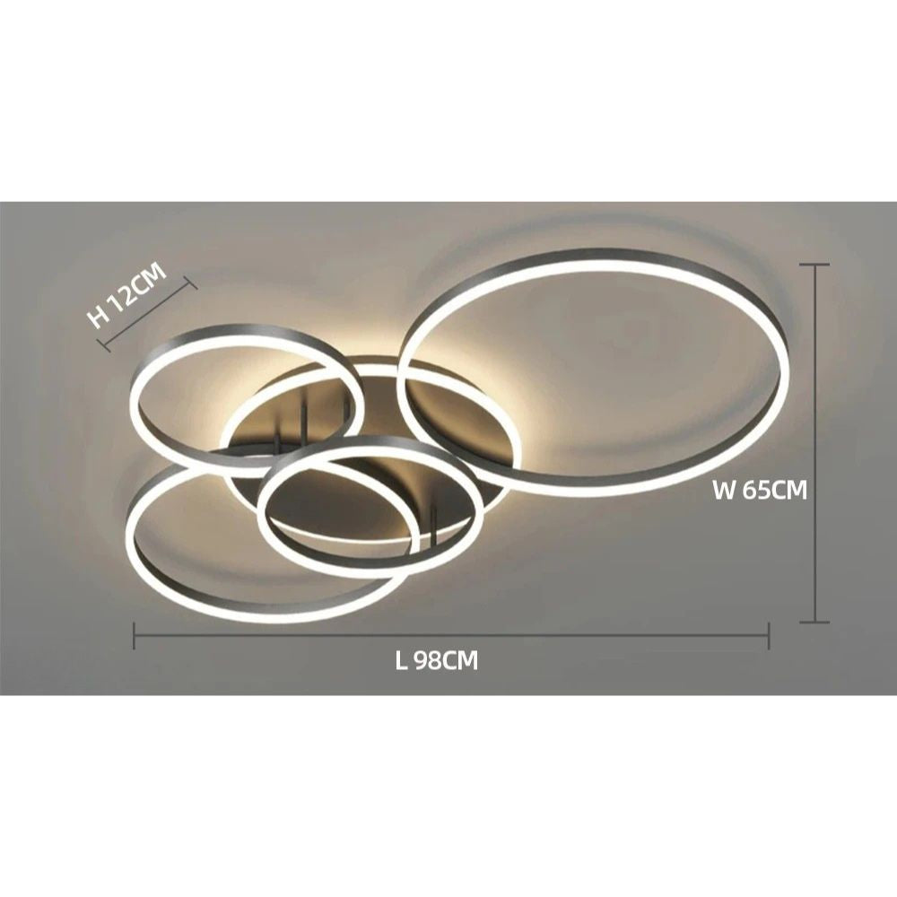 Lampa Sufitowa LED Czarna do Salonu