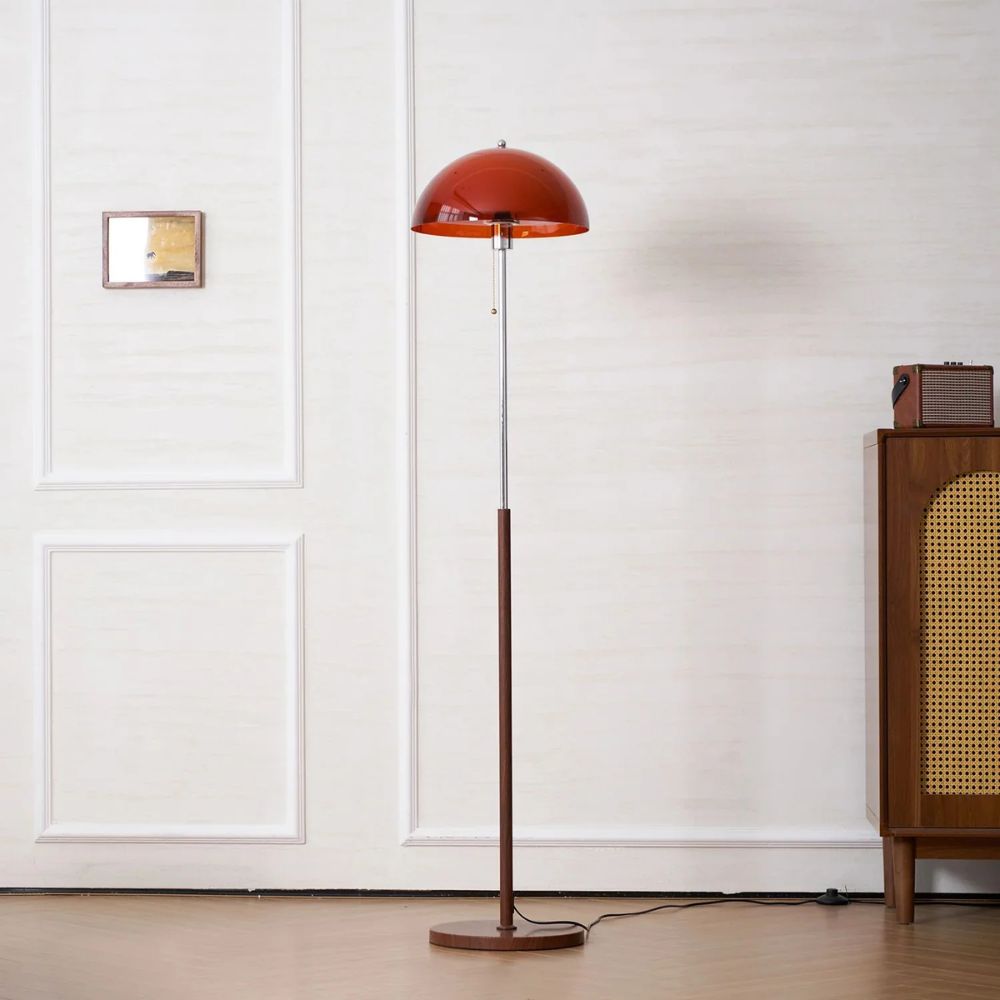 Nowoczesna lampa podłogowa led z kulą szklaną