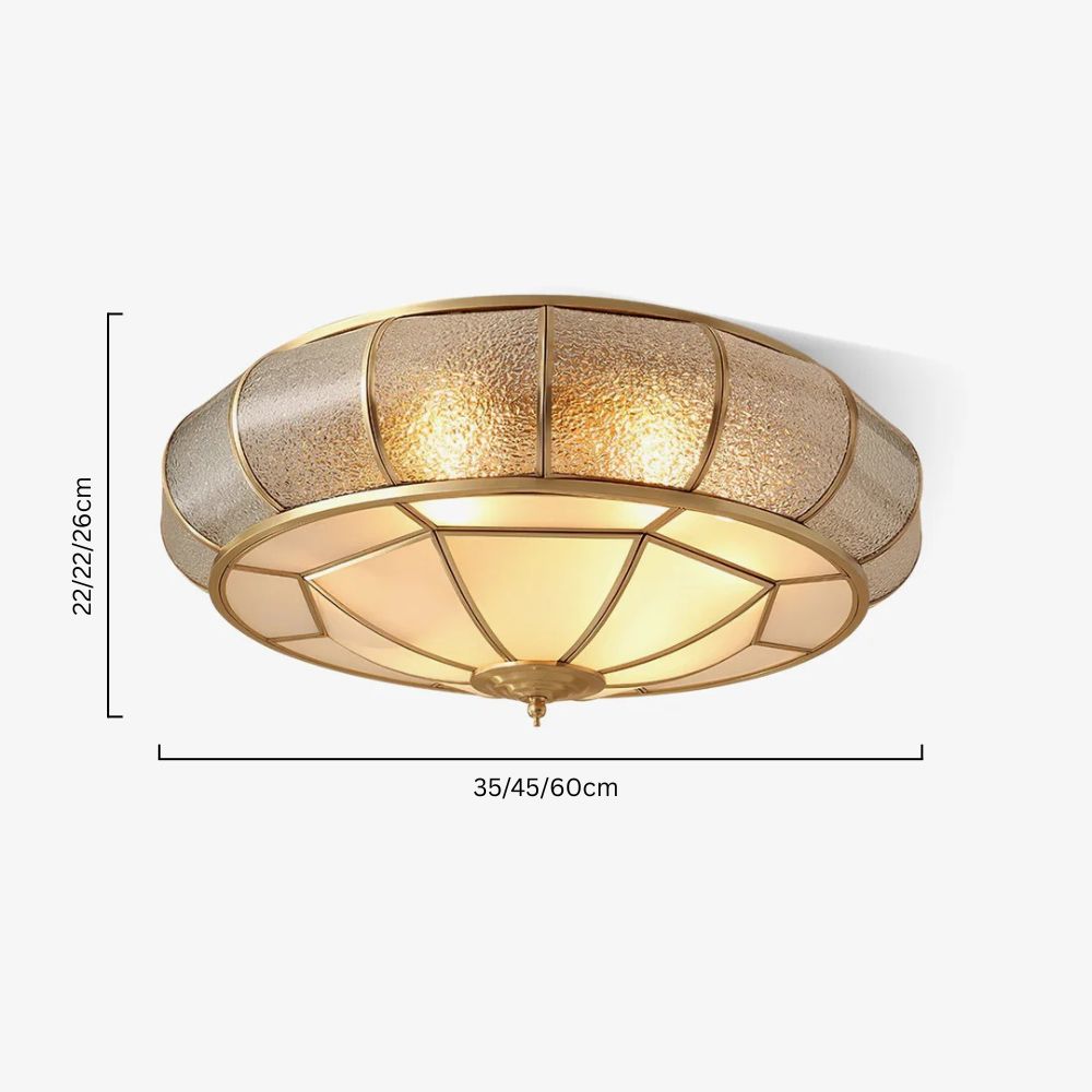 Lampa Sufitowa Szklana Teksturowana