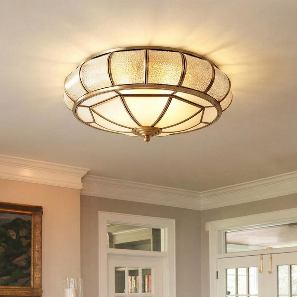 Lampa Sufitowa Szklana Teksturowana