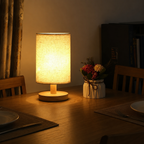 Nowoczesna minimalistyczna lampa stołowa z tkaniny