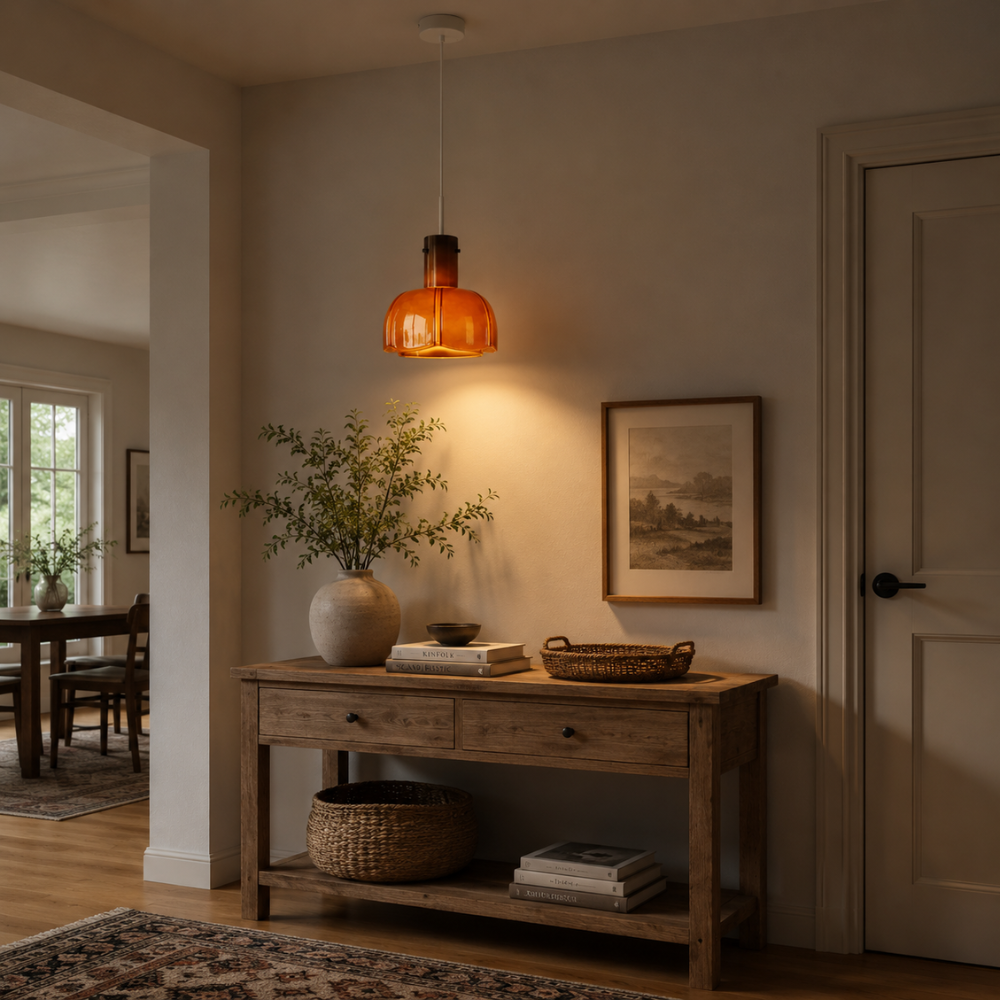 Minimalistyczna szklana lampa wisząca