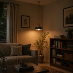Retro ceramiczna lampa wisząca z miedzianymi akcentami