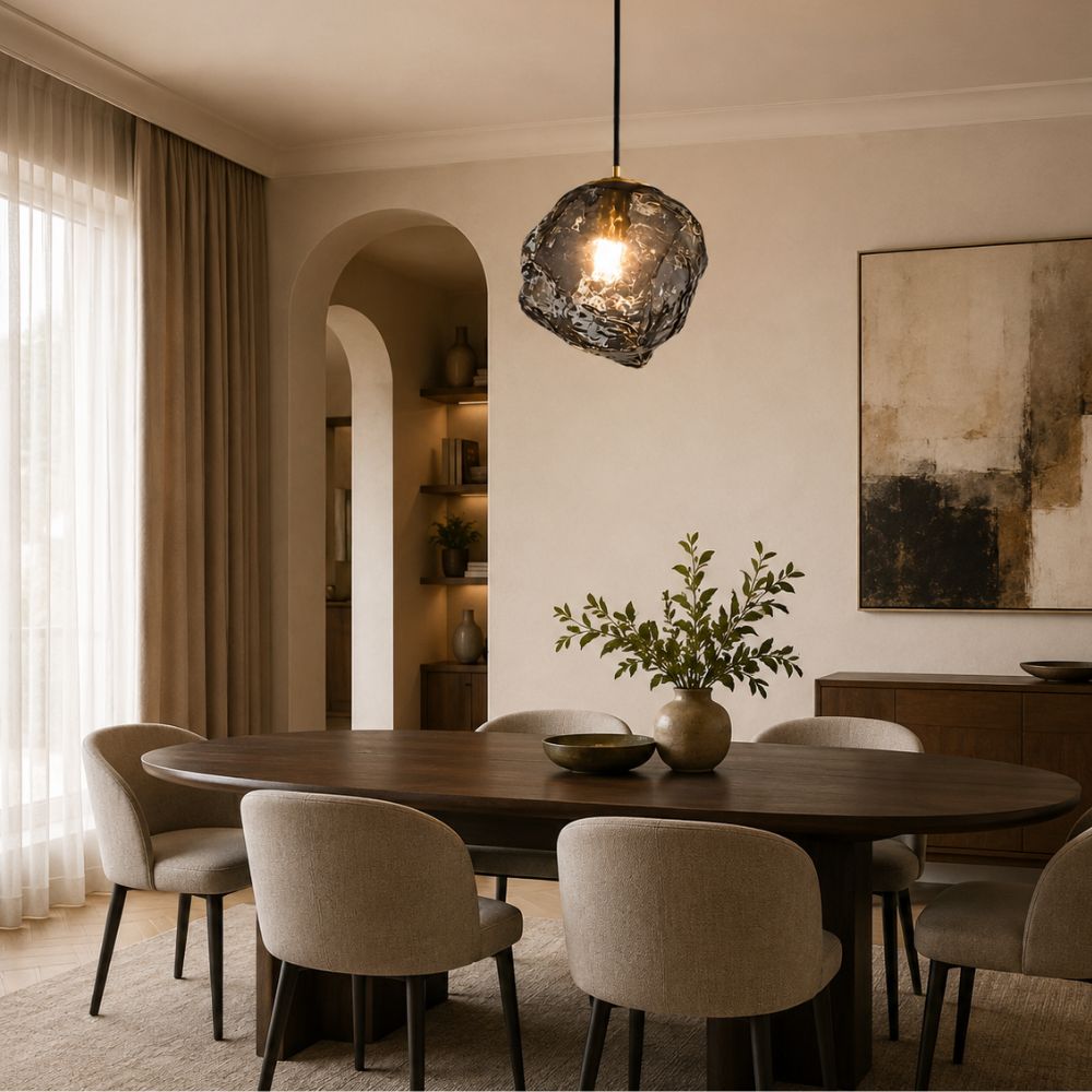 Lampa wisząca LED z teksturą kostki lodu