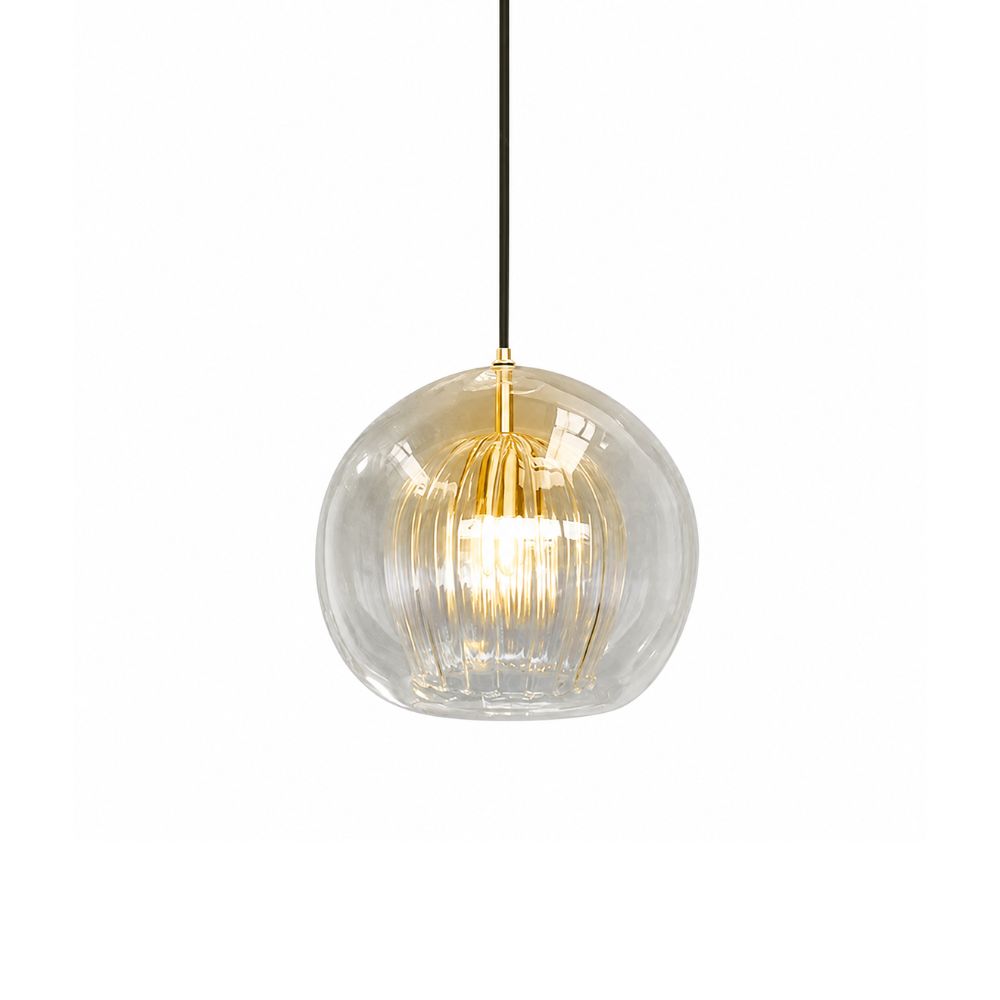 Lampa wisząca z ryflowanego szkła