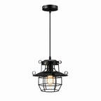 Przemysłowa lampa wisząca w stylu retro z otwartą ramą