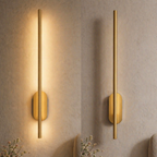 Minimalistyczna lampa ścienna LED góra dół złote wykończenie