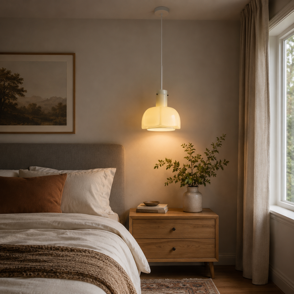 Minimalistyczna szklana lampa wisząca