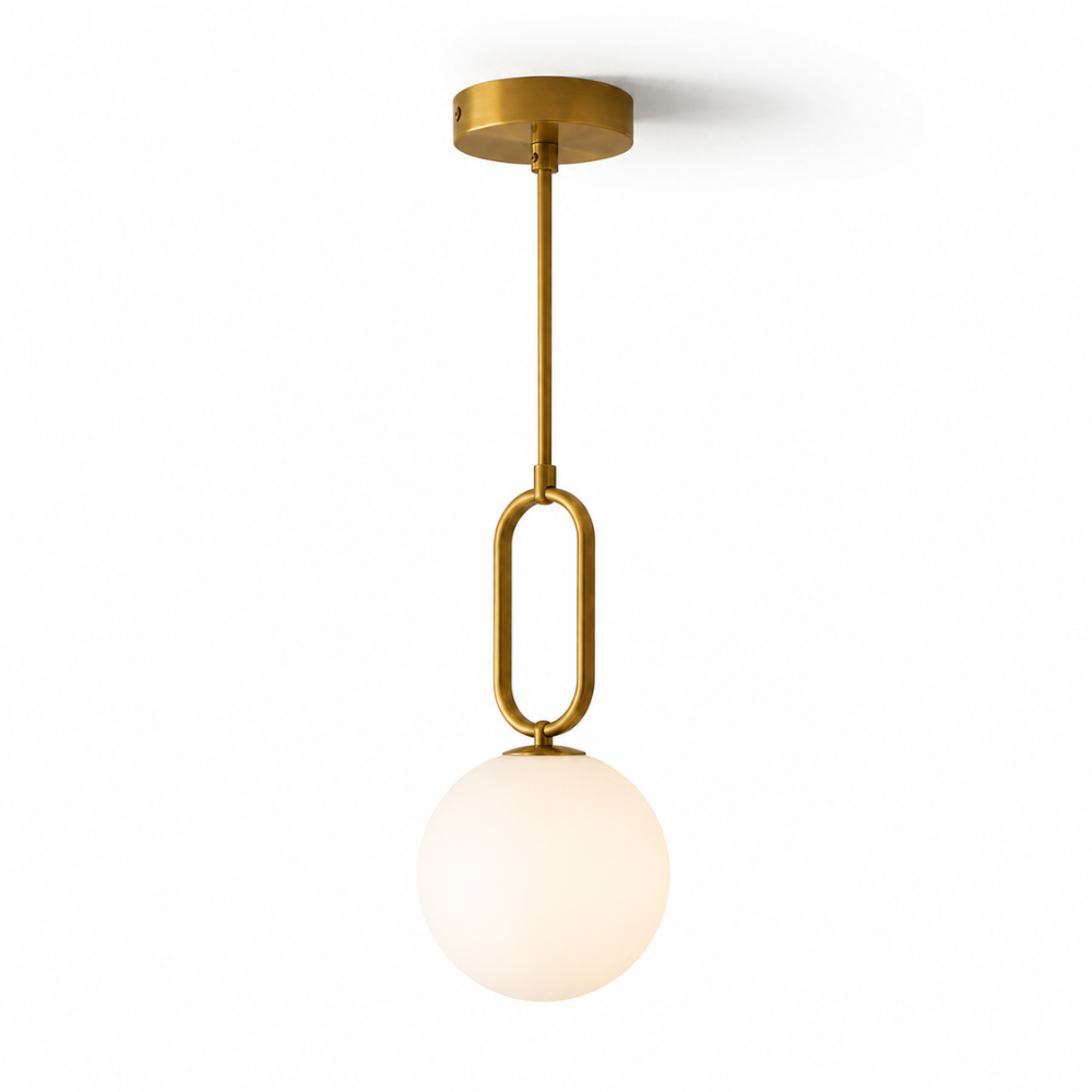 Minimalistyczna szklana lampa wisząca w kształcie owalnego pierścienia