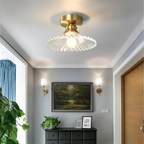 Lampa Sufitowa Szklana Vintage LED Kwiatowa