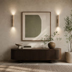 Kamienna cylindryczna lampa ścienna z podwójnym światłem