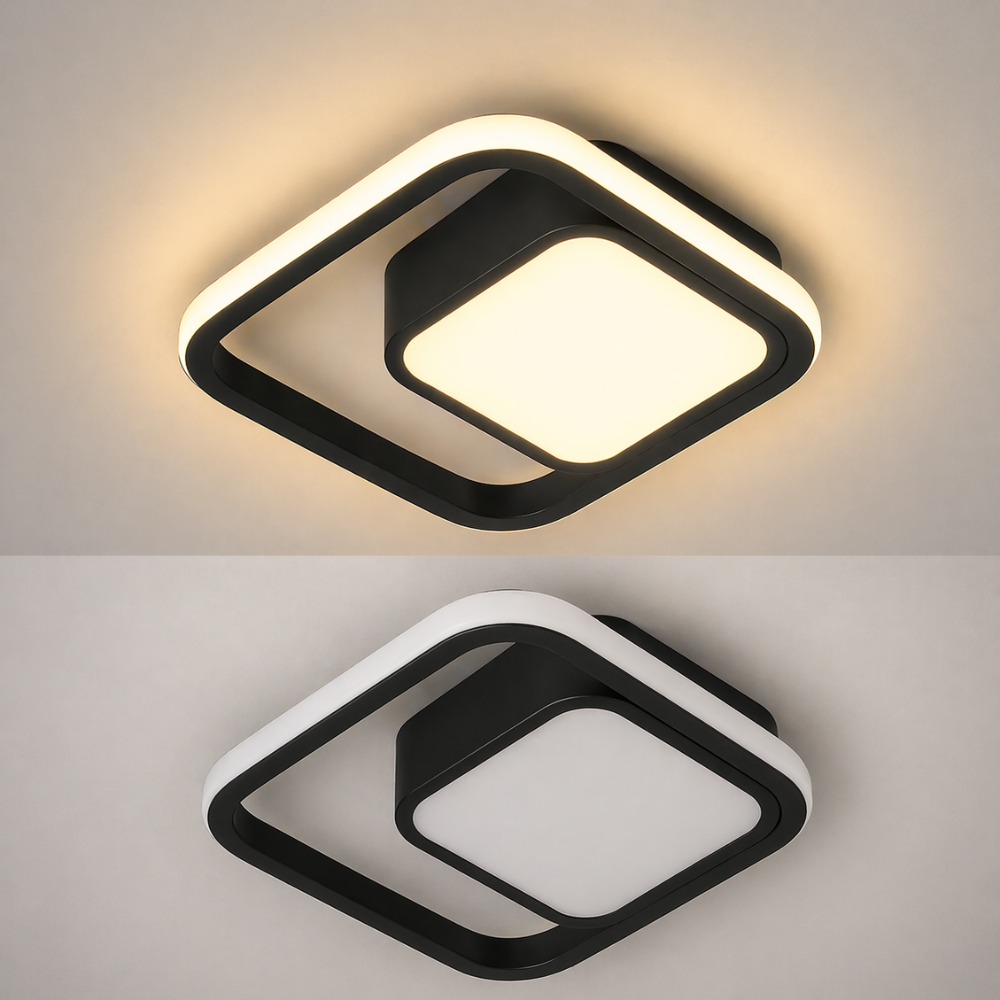 Nowoczesna Lampa sufitowa LED w kształcie kwadratu i koła