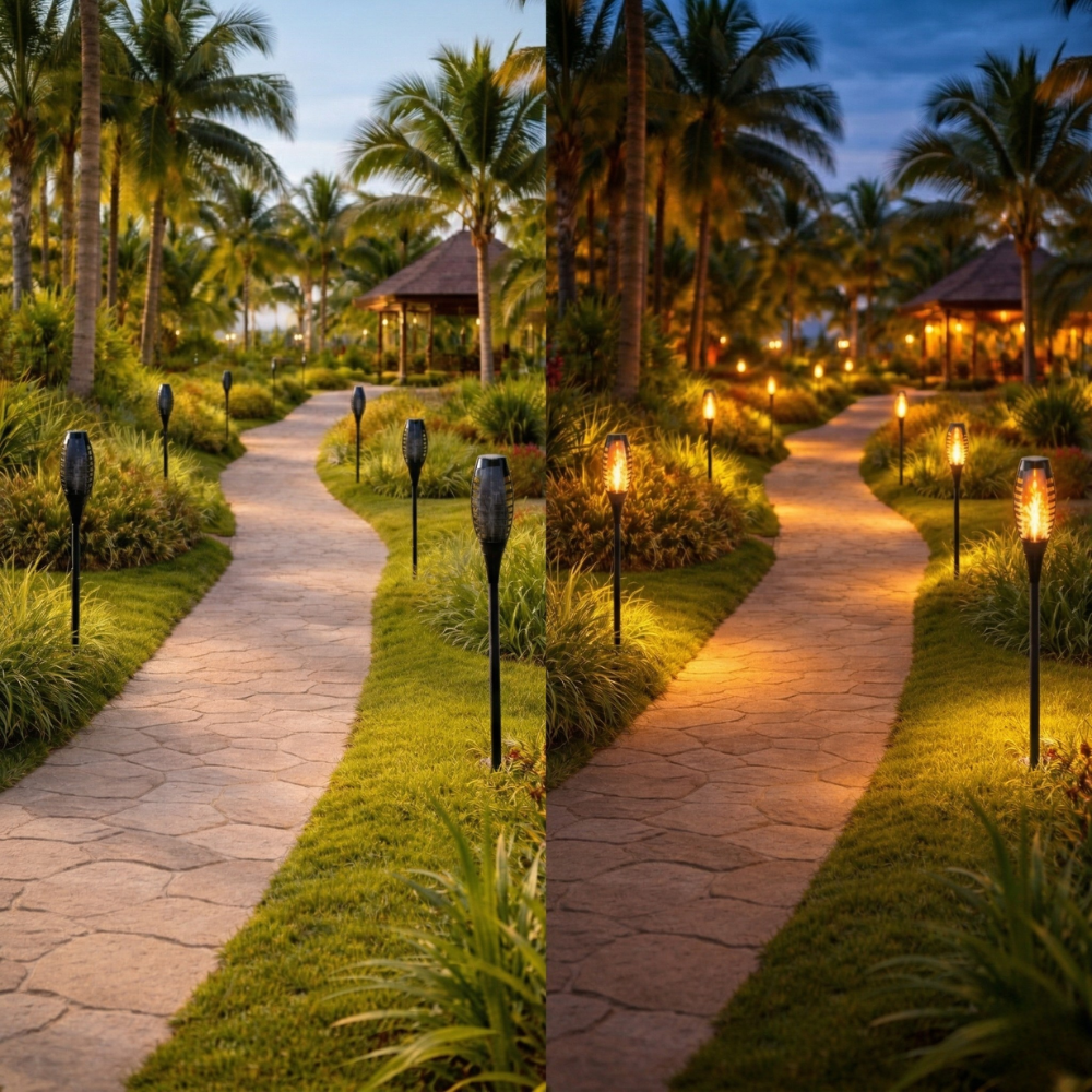Lampa zewnętrzna LED Solar Flame Torch – wodoodporna lampa ogrodowa