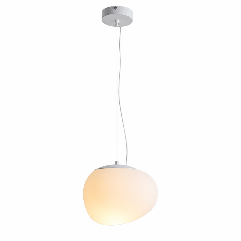 Elegancka szklana lampa wisząca w kształcie kuli z opalu