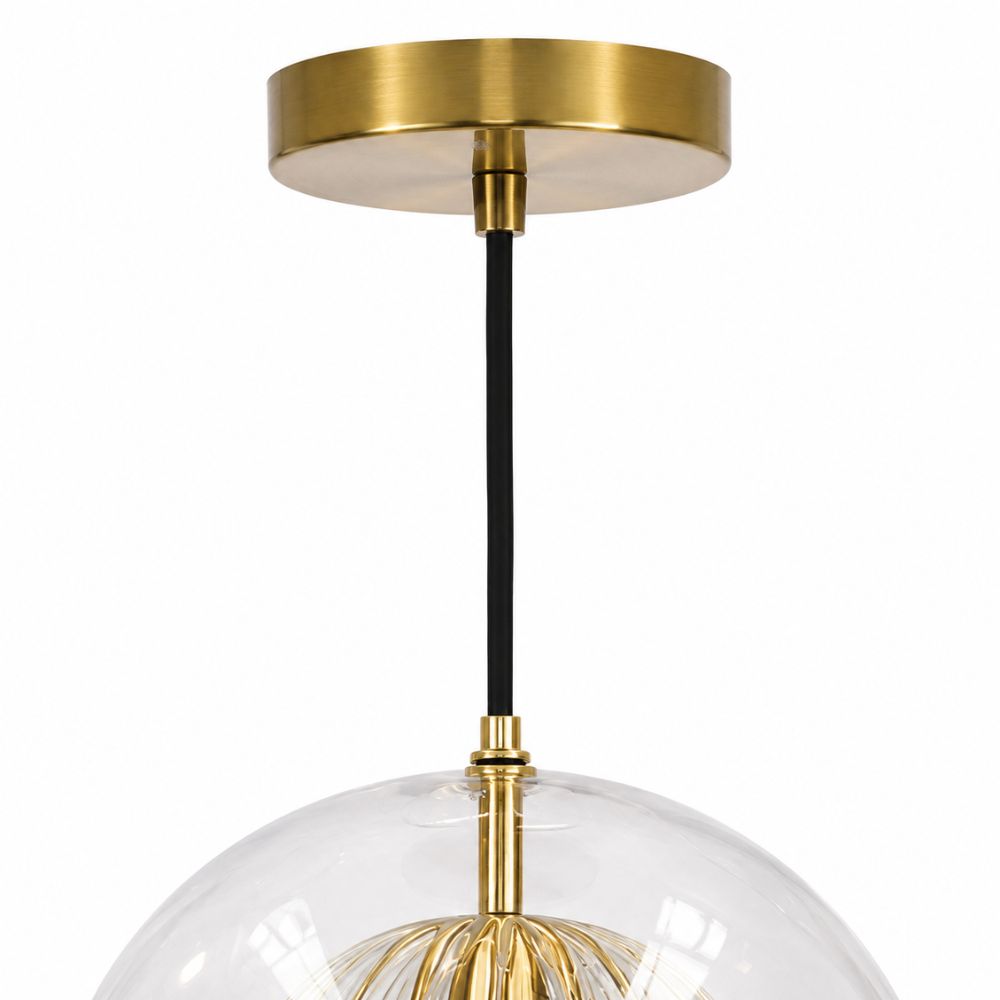 Lampa wisząca z ryflowanego szkła