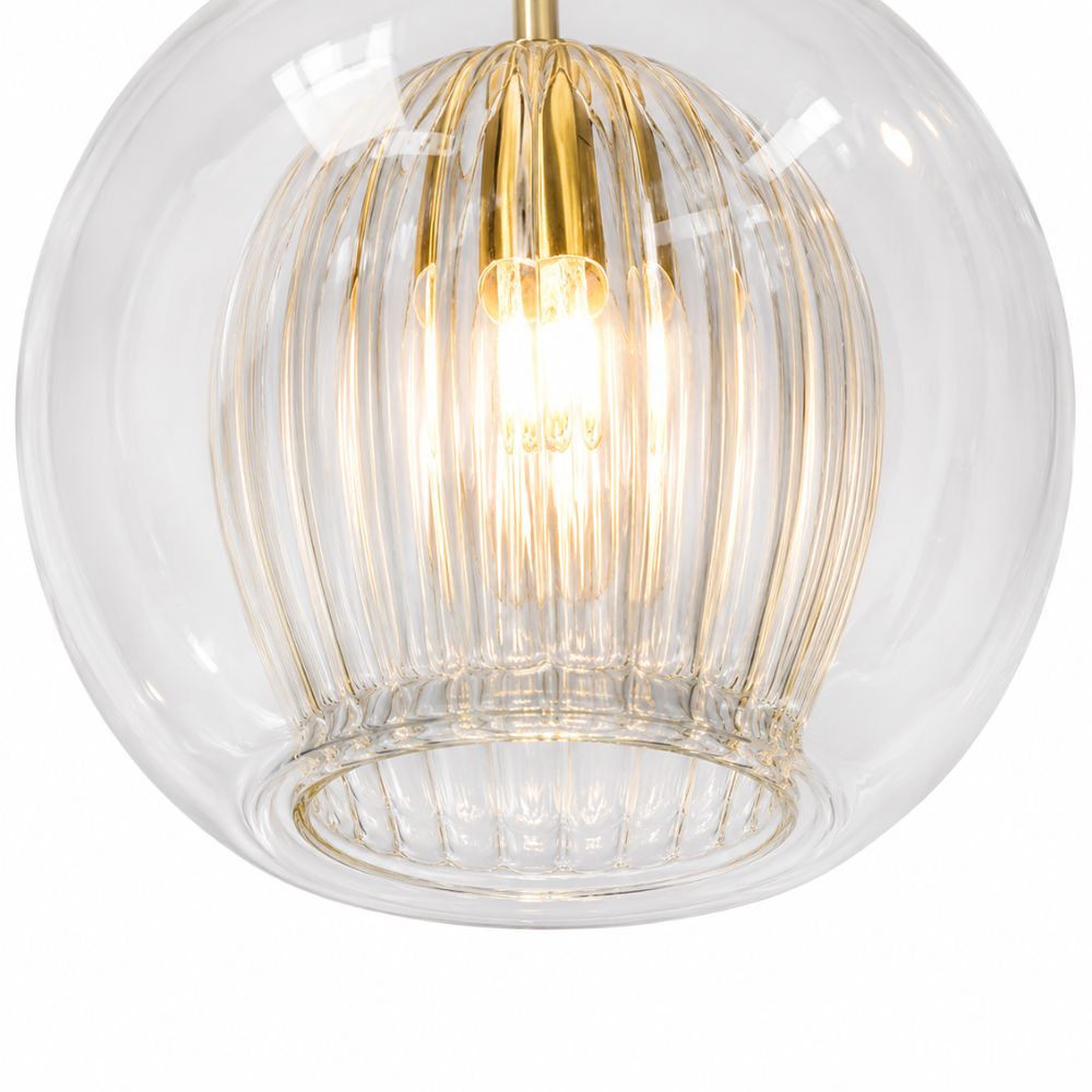Lampa wisząca z ryflowanego szkła