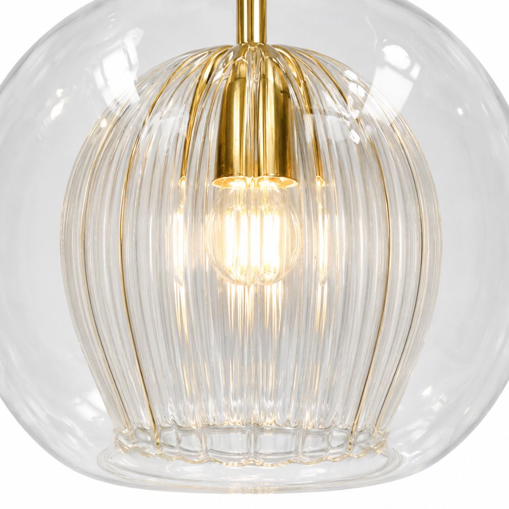 Lampa wisząca z ryflowanego szkła