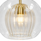 Lampa wisząca z ryflowanego szkła