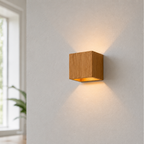 Klamka ścienna LED Nordic Wood Grain – naturalna faktura drewna