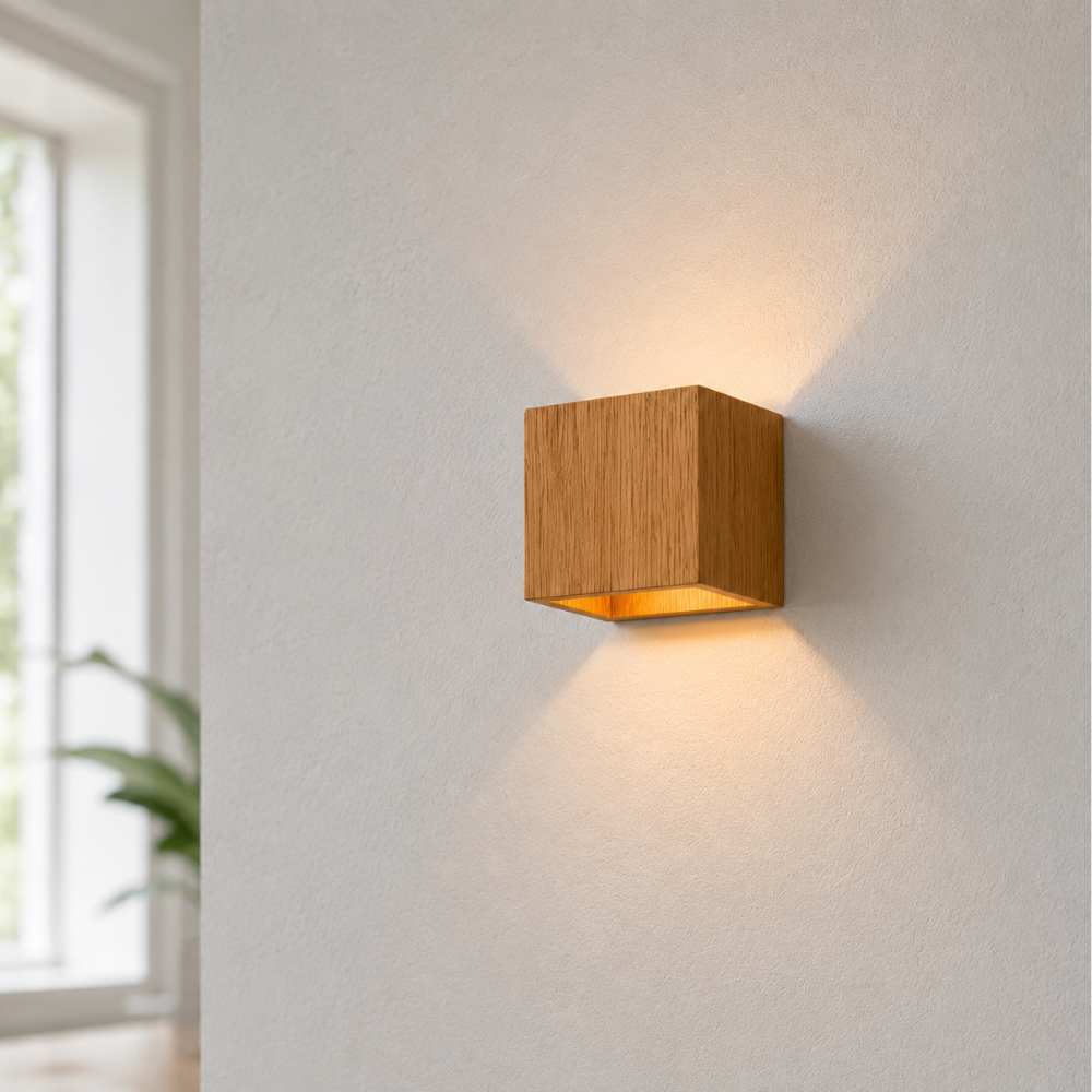 Klamka ścienna LED Nordic Wood Grain – naturalna faktura drewna
