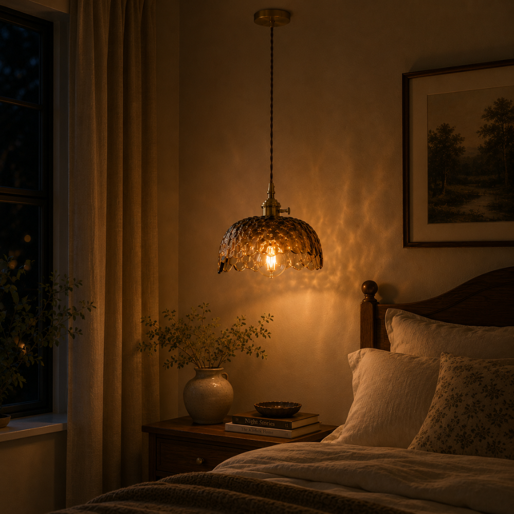 Ręcznie wykonana lampa wisząca o ciepłym blasku