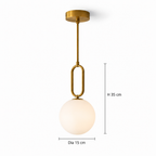 Minimalistyczna szklana lampa wisząca w kształcie owalnego pierścienia
