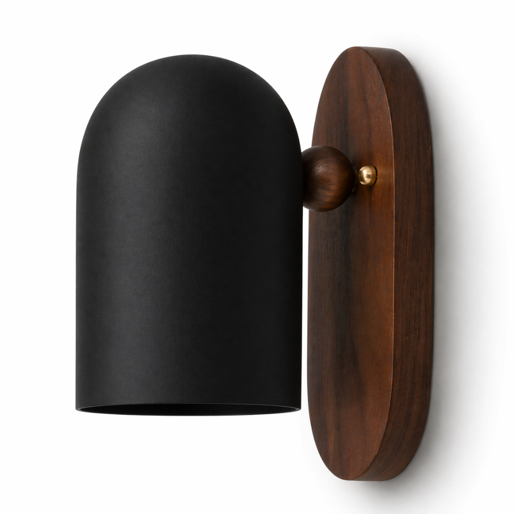 Kinkiet drewniany Nordic Dome – minimalistyczne oświetlenie nastrojowe
