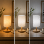 Nowoczesna minimalistyczna lampa stołowa z tkaniny
