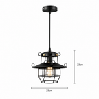 Przemysłowa lampa wisząca w stylu retro z otwartą ramą
