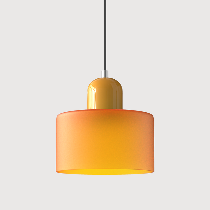 Lampa stołowa ze szklanego kolorowego klosza – geometryczny design