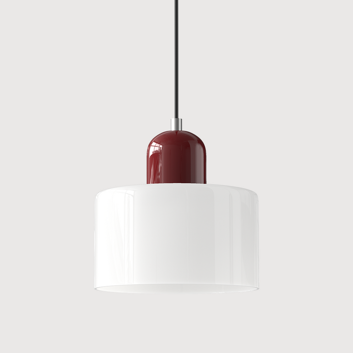 Lampa stołowa ze szklanego kolorowego klosza – geometryczny design