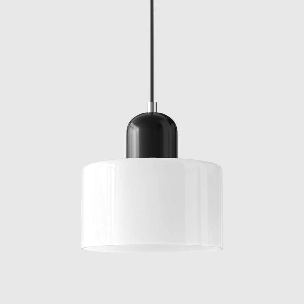 Lampa stołowa ze szklanego kolorowego klosza – geometryczny design