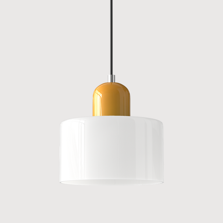 Lampa stołowa ze szklanego kolorowego klosza – geometryczny design