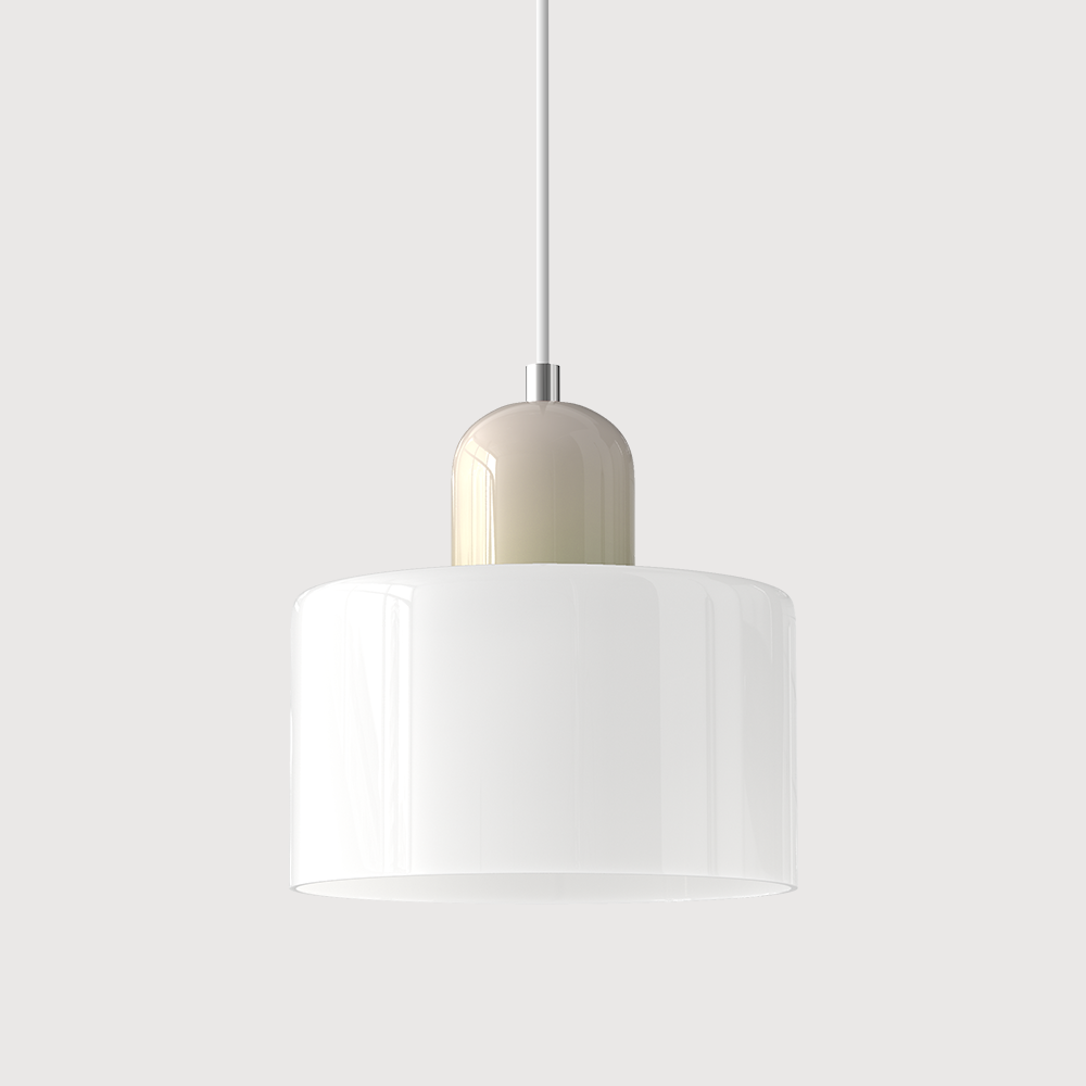 Lampa stołowa ze szklanego kolorowego klosza – geometryczny design
