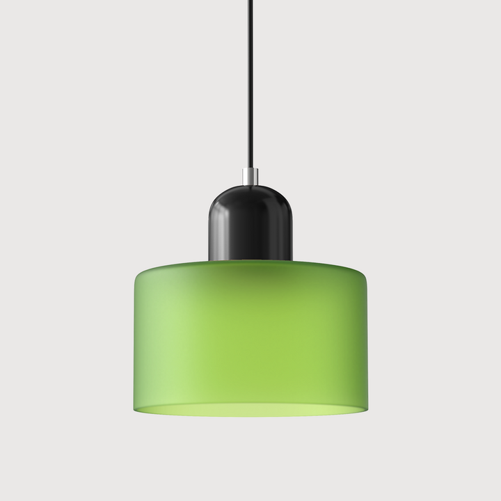 Lampa stołowa ze szklanego kolorowego klosza – geometryczny design
