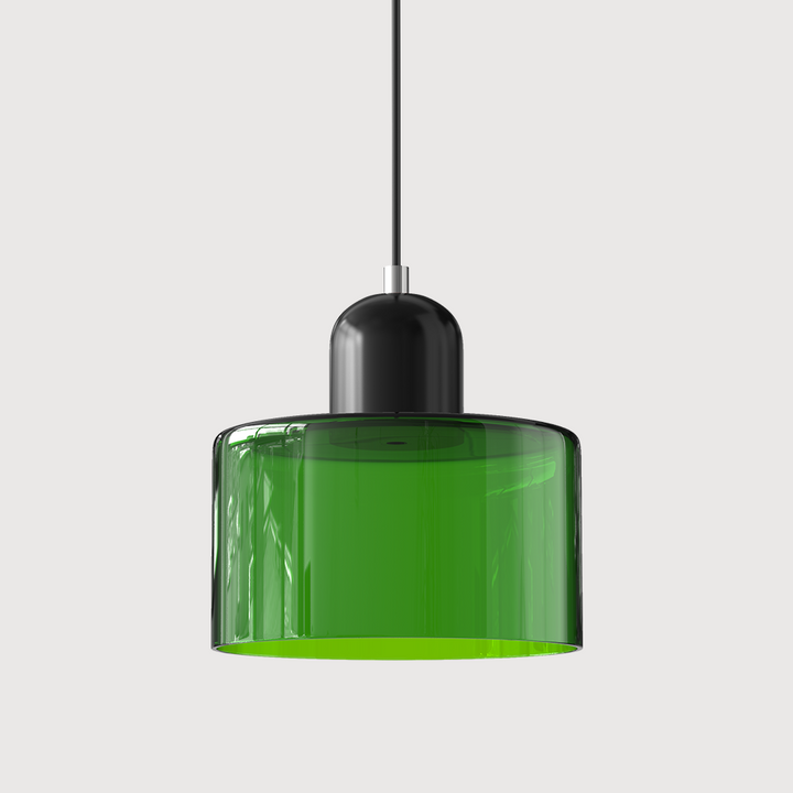 Lampa stołowa ze szklanego kolorowego klosza – geometryczny design