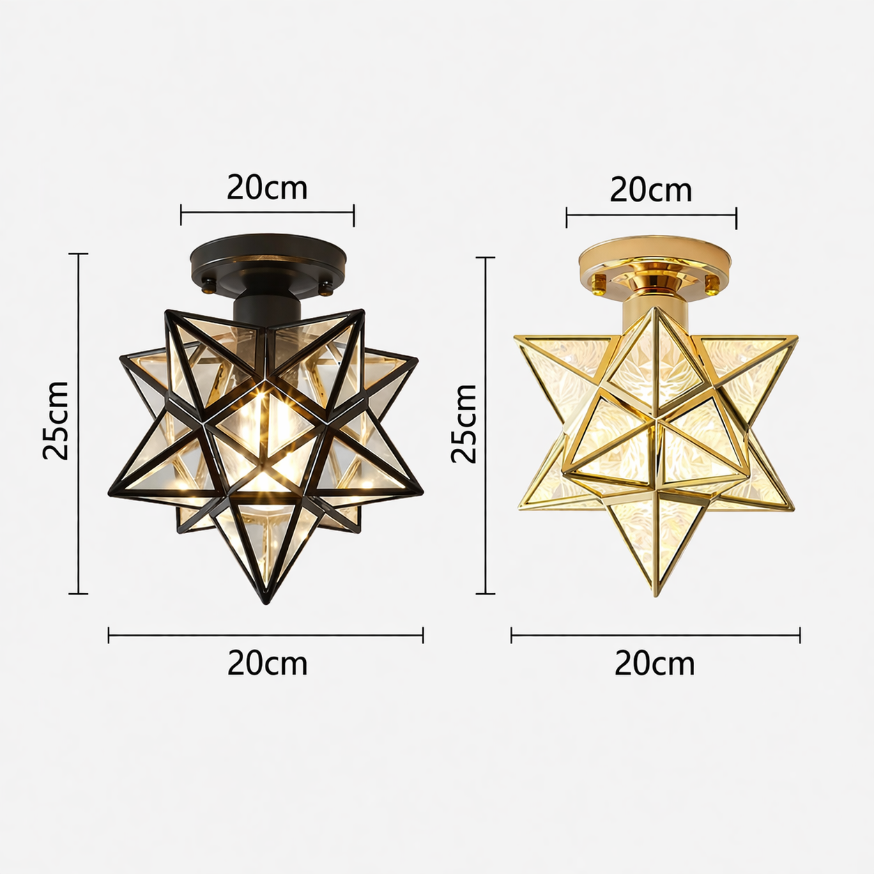 Nowoczesna lampa sufitowa z szkła i metalu
