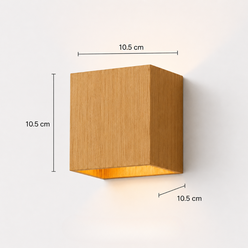 Klamka ścienna LED Nordic Wood Grain – naturalna faktura drewna