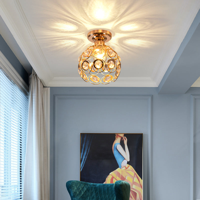 Lampa Sufitowa Złota Kulista LED