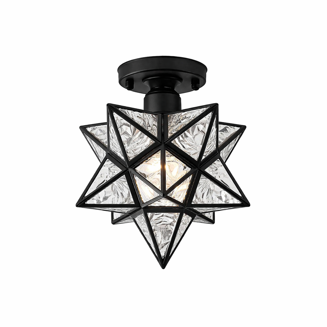 Nowoczesna lampa sufitowa z szkła i metalu