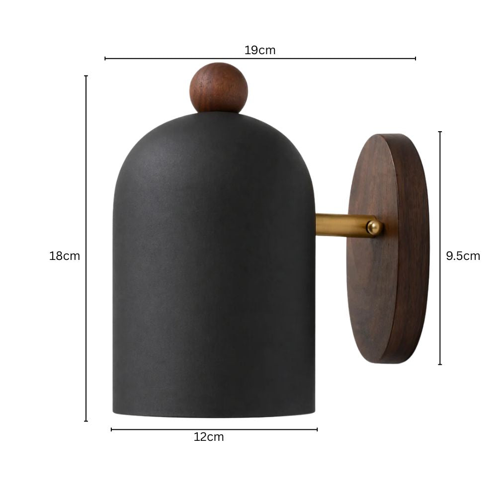 Kinkiet drewniany Nordic Dome – minimalistyczne oświetlenie nastrojowe