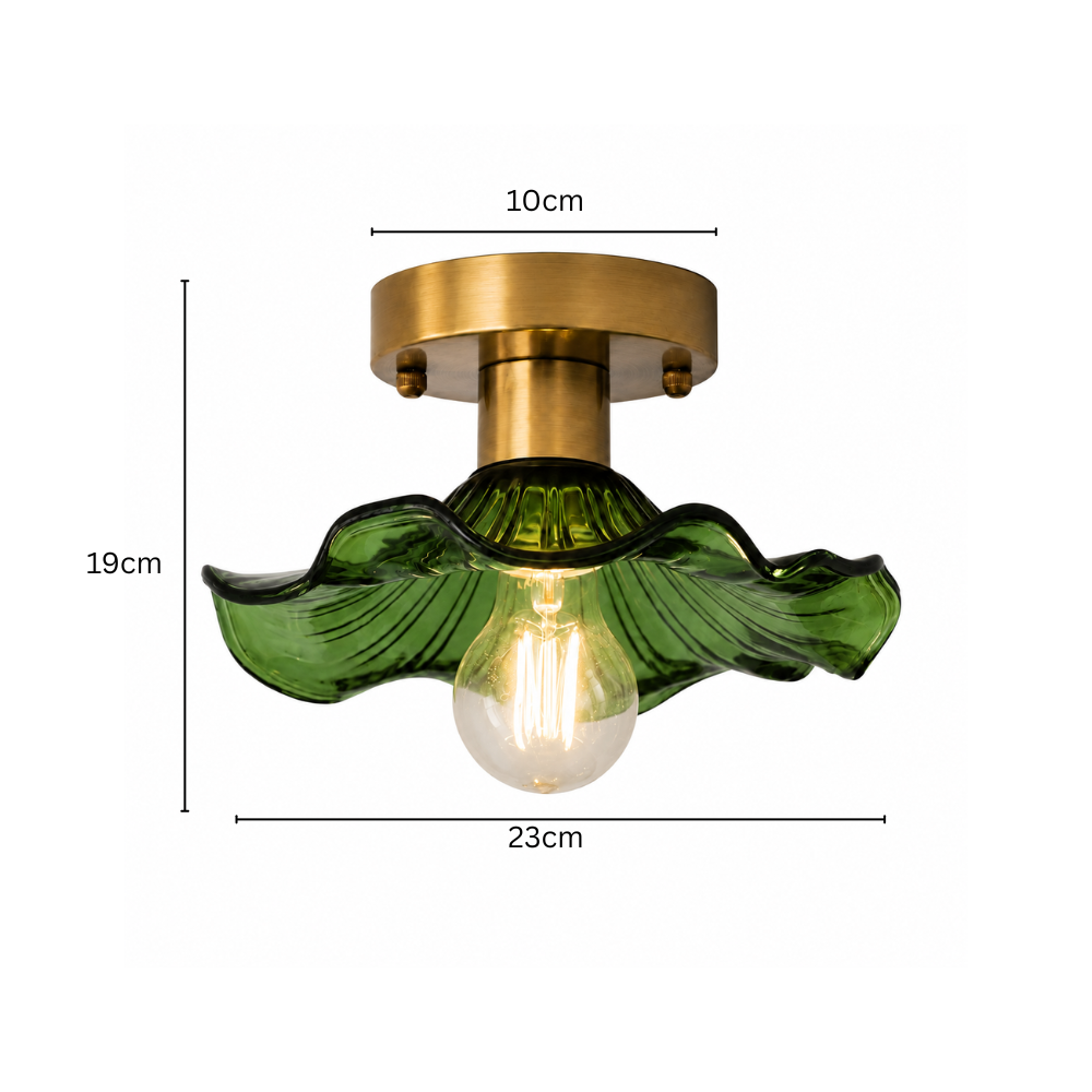 Livodom retro lampa sufitowa E27 ze szkła w kształcie lotosu